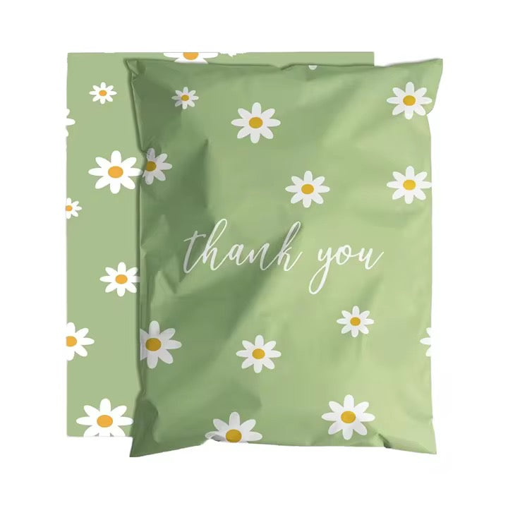Daisy Poly Mailer Bag -  Waterproof & Double Sided - Designer Premium Packaging ( 10:13 inch )