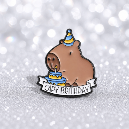 PK 118 Capy Birthday Enamel Pin Badge ( 1 pc ) Imported Premium Quality