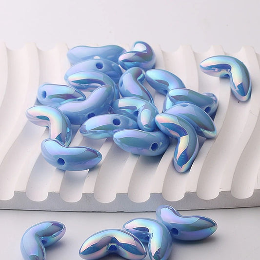 BBB 130 (b) Blue Leaf UV plated Acrylic bead ( 1 pc )