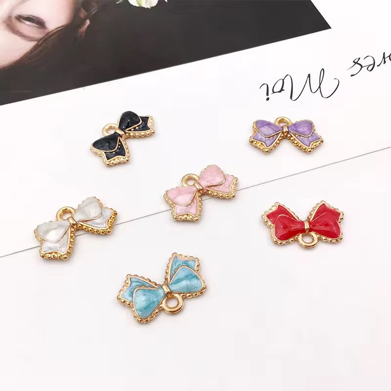 BBB 148 (b) Pink Bow Enamel Charm ( 1 pc )