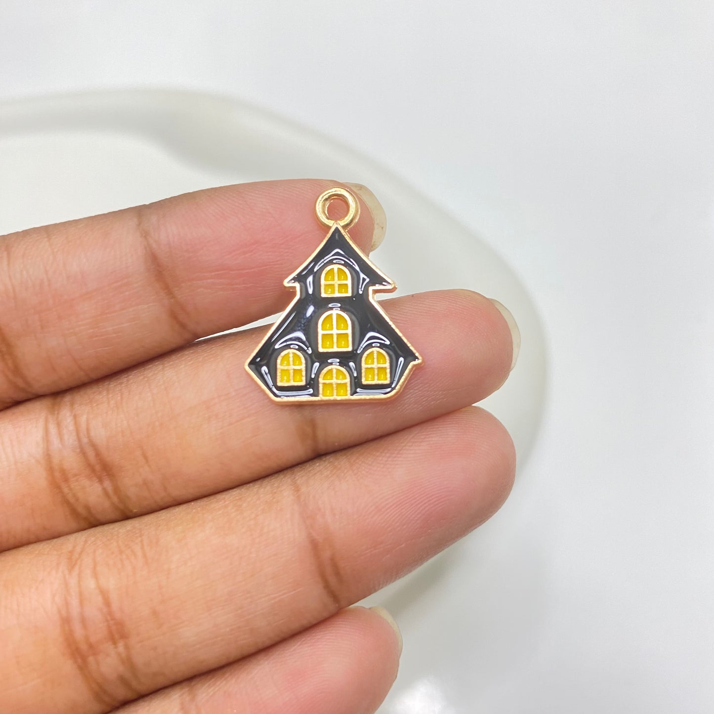 EC 1865 Halloween House enamel charm ( 1 pc )