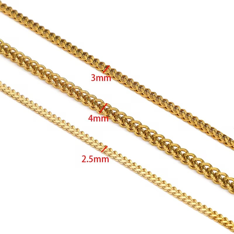 DIYS160 Braided Wheat Chain ( 1 feet ) Silver PVD