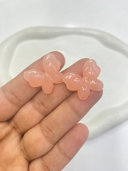 BBB 061 (a) Light Orange Butterfly Acrylic bead ( 1 pc )