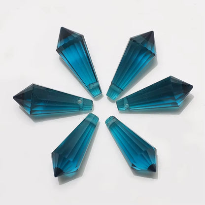 BBB 208 (h) Sea Blue Red Pointed Crystal Bead Lampwork Prism glass charm ( 1 pc ) ( 8:20 mm )