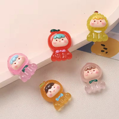 BBB 069 (c) Orange Fruit baby cartoon Kawai themed resin charm ( 1 pc ) with / without Hook