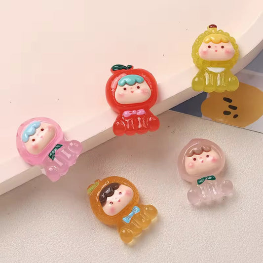 RM09R Fruit baby cartoon Kawai themed resin charm ( 1 pc ) with / without Hook