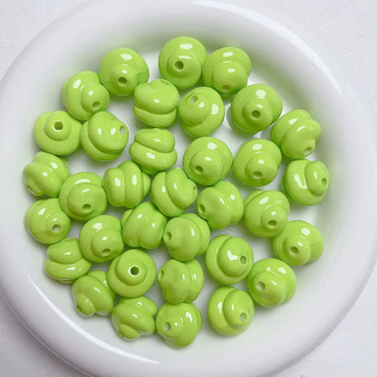 BBB 220 (h) Light Green Swirl Bubble 3D Acrylic bead ( 1 pc ) UV Plated ( 16:3.5 mm )