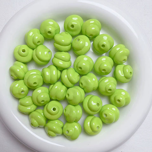 BBB 220 (h) Light Green Swirl Bubble 3D Acrylic bead ( 1 pc ) UV Plated ( 16:3.5 mm )