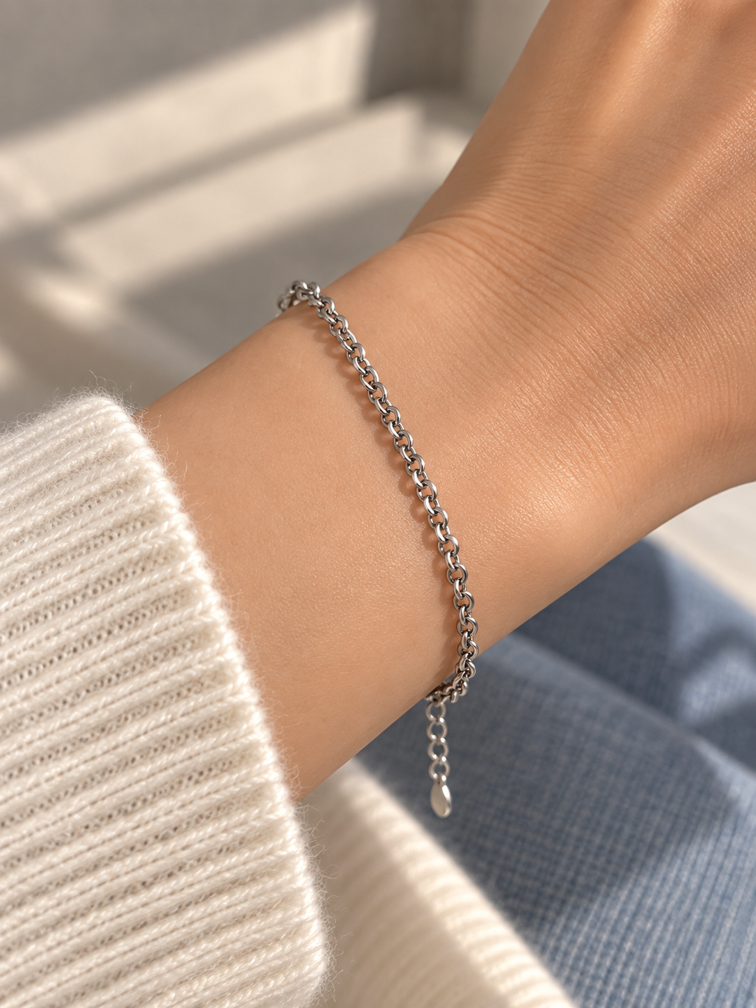 MEJ05A Bracelet- Silver PVD plated