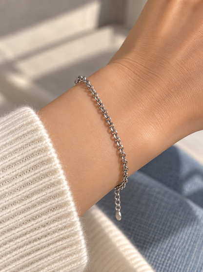 MEJ05A Bracelet- Silver PVD plated