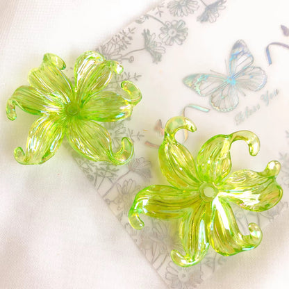 AB96 Transparent luminous Big Flower Acrylic bead ( 1 pc )