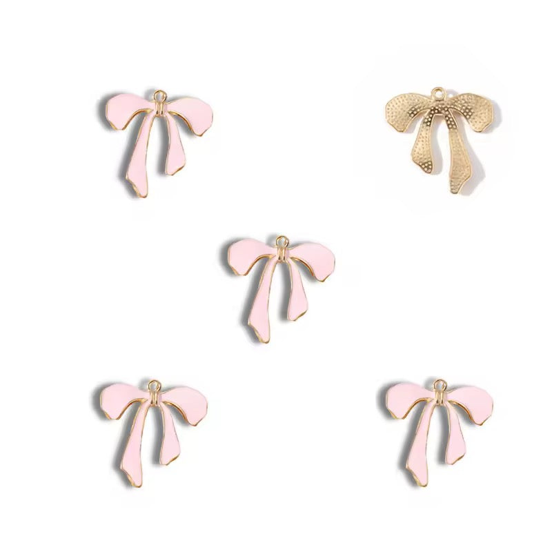 BBB 402 Bow Enamel Charm ( 1 pc ) High Quality Shine ( 26mm )