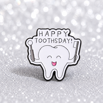 PK 125 Toothsday Enamel Pin Badge ( 1 pc ) Imported Premium Quality