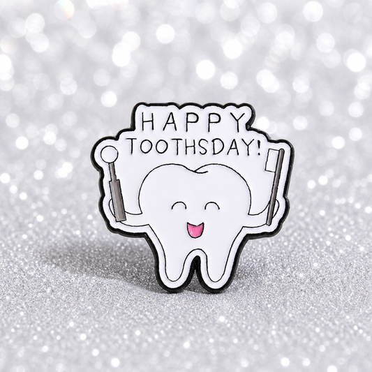 PK 125 Toothsday Enamel Pin Badge ( 1 pc ) Imported Premium Quality