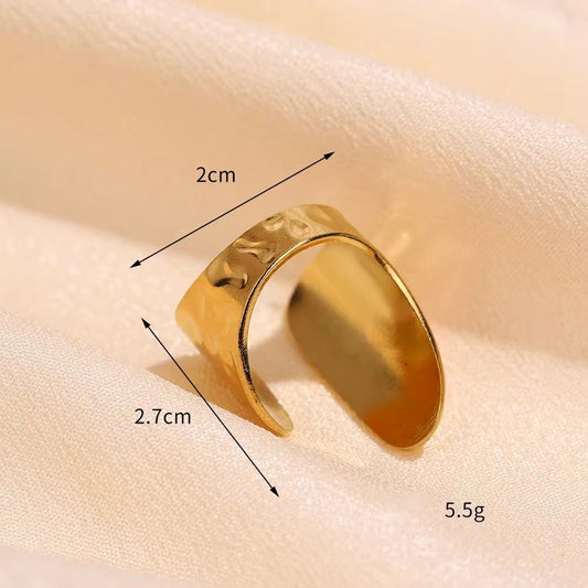 SJ 602 Vintage Geometry Ring Adjustable - 18k Gold PVD plated stainless steel - Anti tarnish