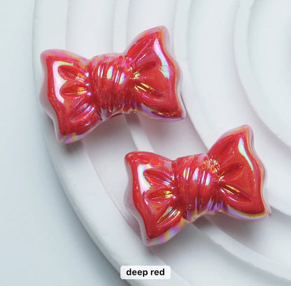 AB39 Candy bow shiny irrediscent Acrylic bead (1PC)
