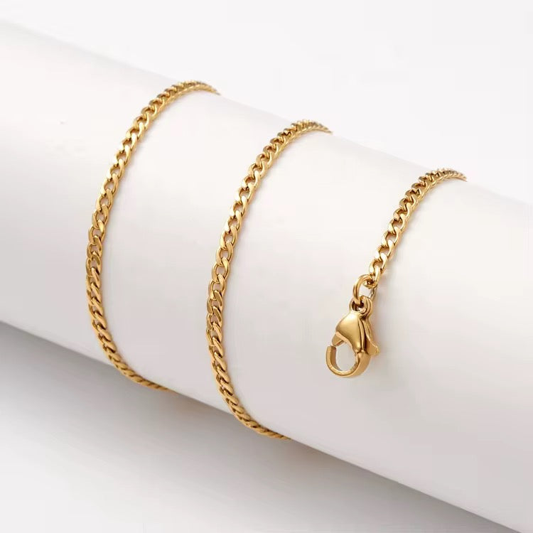 RC 58 Figaro Ready made chain 18k Gold PVD plated 316 Stainless steel ( 1 pc ) Anti tarnish ( 2 mm )