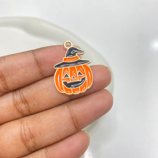 EC 1864 Halloween Pumpkin enamel charm ( 1 pc )