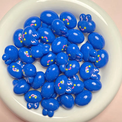 BBB 062 (d) Dark Blue Cartoon Rabbit  Acrylic bead ( 1 pc )