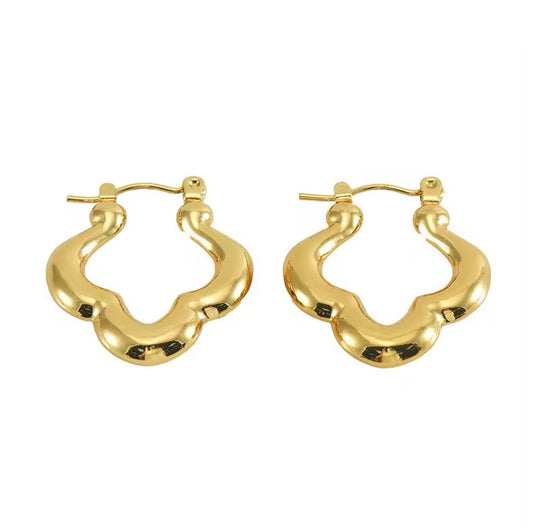 SS 202 Hoop earrings - 18k gold plated stainless steel - Anti tarnish - Wholesale