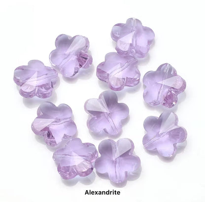BBB 81 (L) Light Purple Plum Flower Faceted Crystal glass beads ( 1 pc )