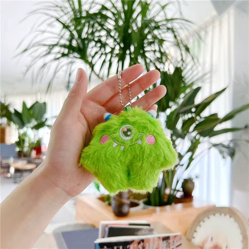 Green Big Eyes Monster 3D Plush Toy Keychain ( 1 pc ) ( 10 cm )