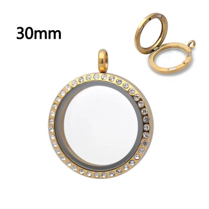 GPC 05 (K) Zircon Rose Gold Floating Glass Locket gold plated alloy ( 1 pc ) - anti tarnish