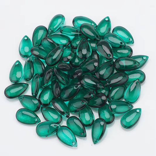BBB 210 (f) Dark Green Teardrop Smooth Crystal glass bead ( 1 pc ) ( 8:13 mm )