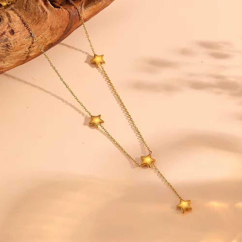SJ 890 Exquisite Tassel Star Necklace - 18k Gold PVD plated stainless steel - Anti tarnish