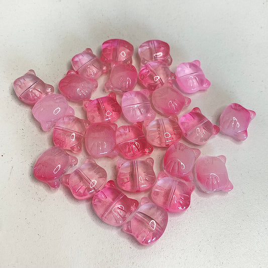 BBB 260 (e) Light Pink Cat glass bead ( 1 pc ) Lampwork Bead ( 15 mm )