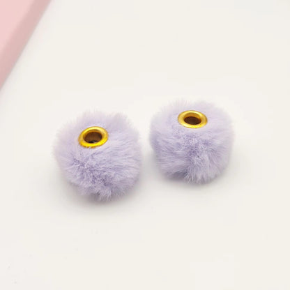 BBB 341 (e) Purple Pom Pom Bead ( 1 pc ) Fuzzy Fur ( 20 mm )