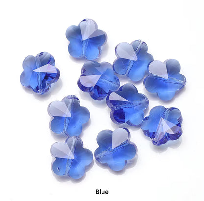 BBB 81 (a) Blue Plum Flower Faceted Crystal glass beads ( 1 pc )