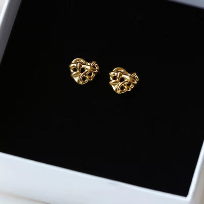 ESJ12F Heart stud -18k gold PVD plated 316 stainless steel - Anti tarnish