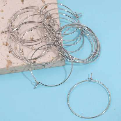 BBB 246 Circle Wire Hoop Silver plated stainless steel ( 2 pc ) anti tarnish