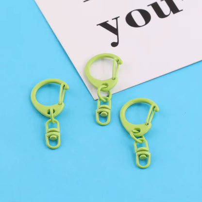 BBB 269 (h) Light Green Candy baked paint D Shape Buckle Ring Keychain Clasp ( 1 pc ) Spring Clasp Key Ring ( 38 mm ) High Quality Alloy