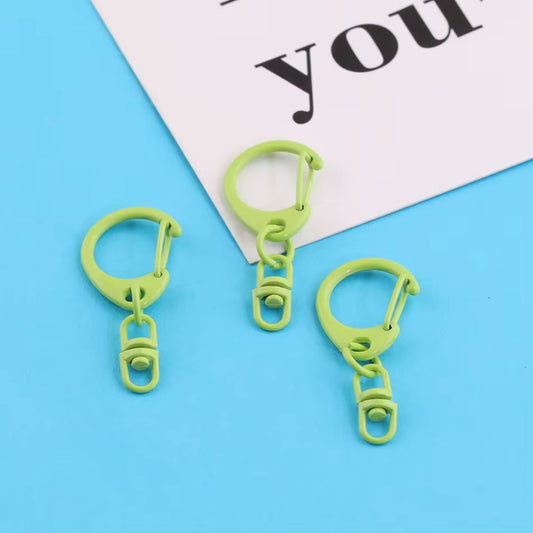 BBB 269 (h) Light Green Candy baked paint D Shape Buckle Ring Keychain Clasp ( 1 pc ) Spring Clasp Key Ring ( 38 mm ) High Quality Alloy