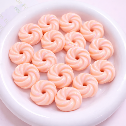 BBB 304 (b) Orange Holographic Shiny  Bead ( 1 pc ) UV Plated Acrylic ( 18 mm )