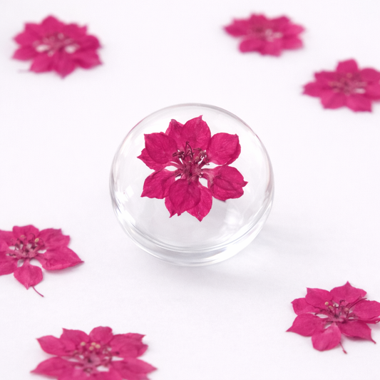 DF 35 Bright Pink Houndstooth Pressed Dried Flower ( 1 pc ) plain dried flower for Resin Art