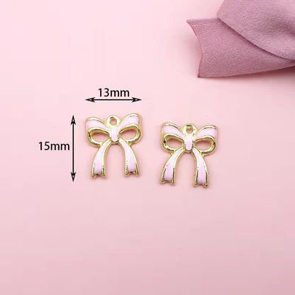 BBB 149 (a) Pink BowKnot Enamel Charm ( 1 pc )