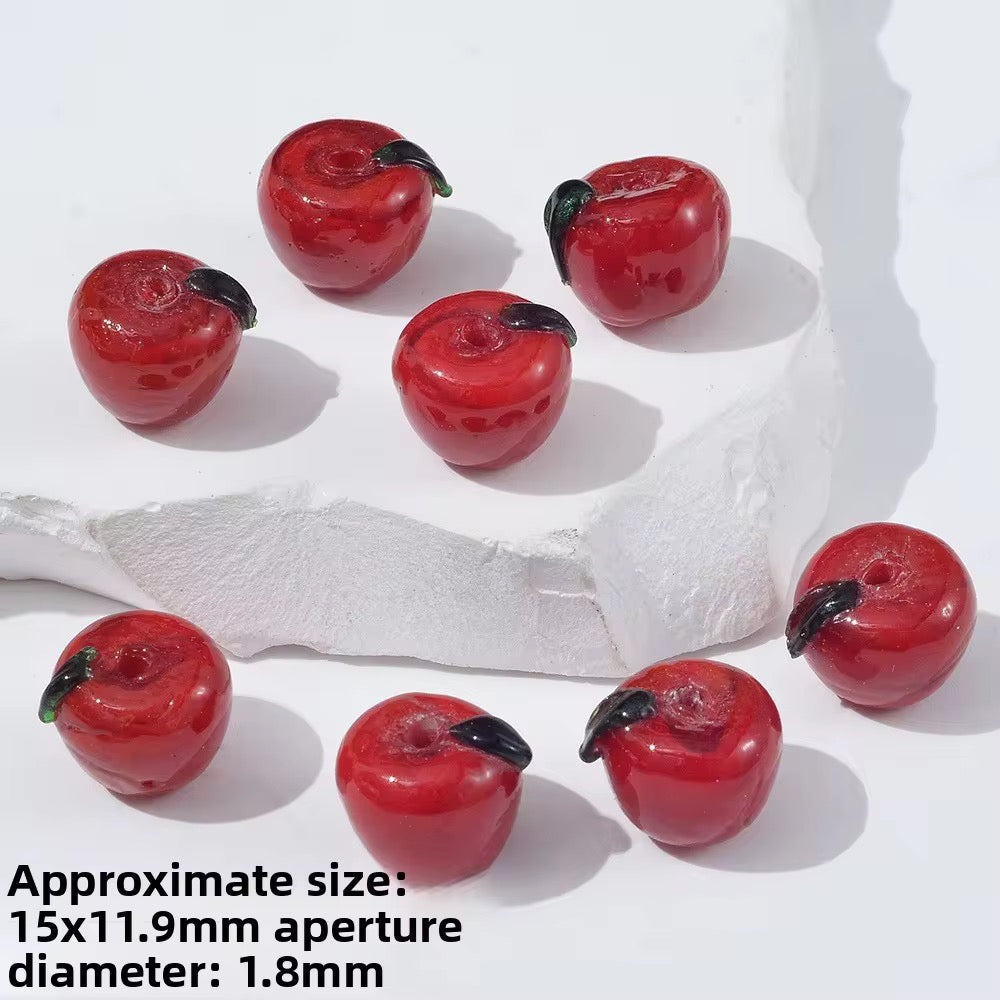 BBB 299 (d) Apple Fruit glass bead ( 1 pc ) Lampwork Bead
