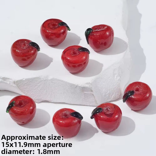 BBB 299 (d) Apple Fruit glass bead ( 1 pc ) Lampwork Bead
