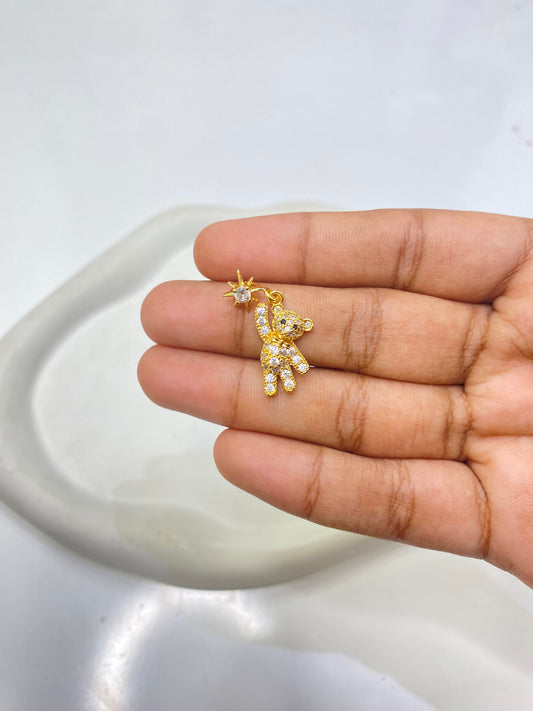 SS 2647 Teddy Zircon Pendant  CZ gold plated ( 1 pc ) anti tarnish