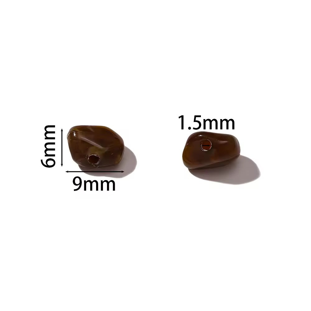 AB07 Marble Pebble Crystal Chip Shiny  Bead ( 1 pc ) UV Plated Acrylic