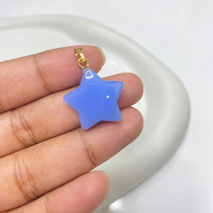 GB 1560 Blue Star glass pendant- per piece