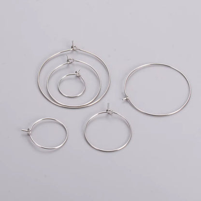 BBB 246 Circle Wire Hoop Silver plated stainless steel ( 2 pc ) anti tarnish