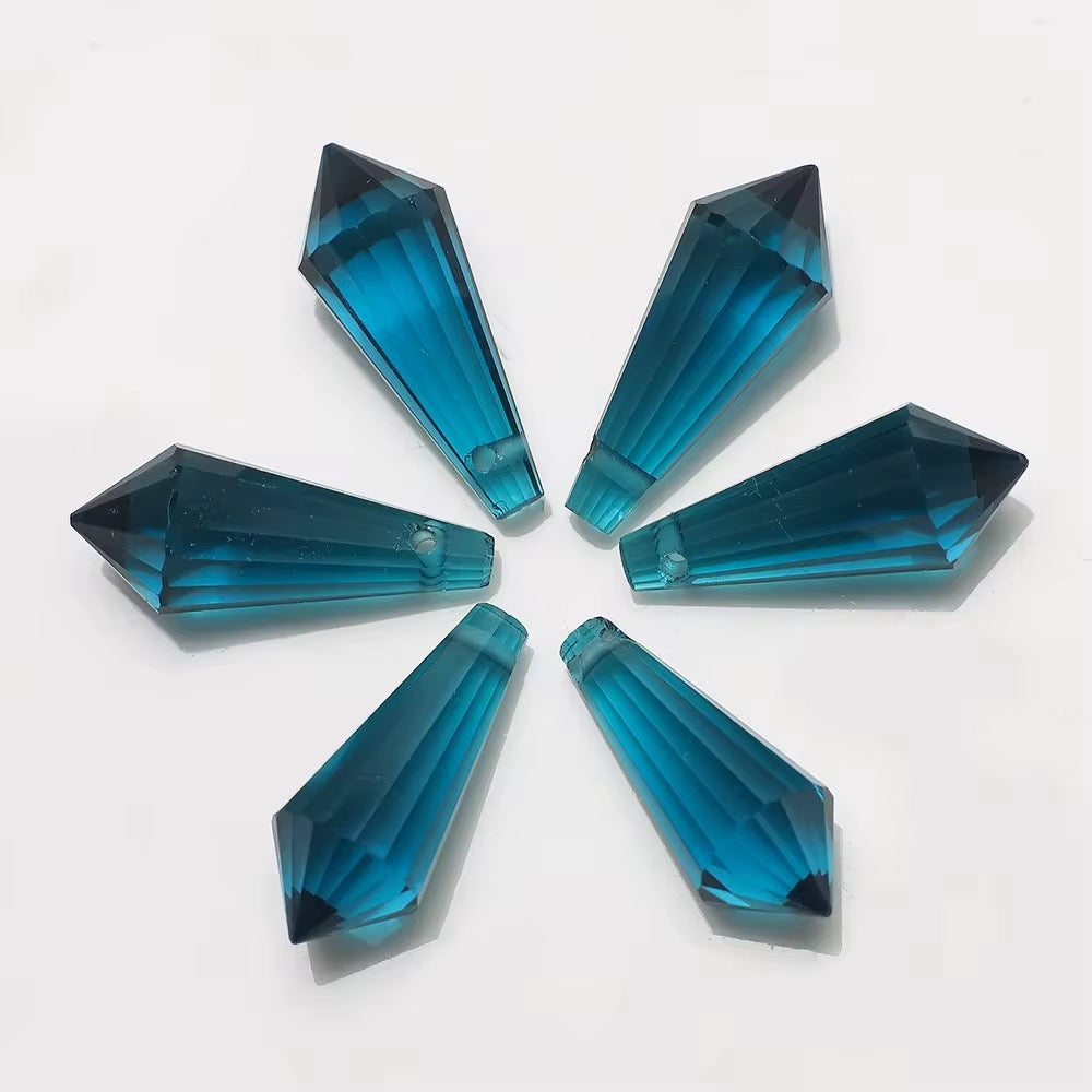 GB33 Pointed Crystal Bead Lampwork Prism glass charm ( 1 pc ) ( 8:20 mm )