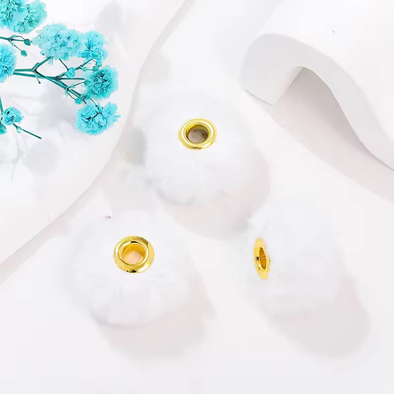 BBB 341 (a) White Pom Pom Bead ( 1 pc ) Fuzzy Fur ( 20 mm )