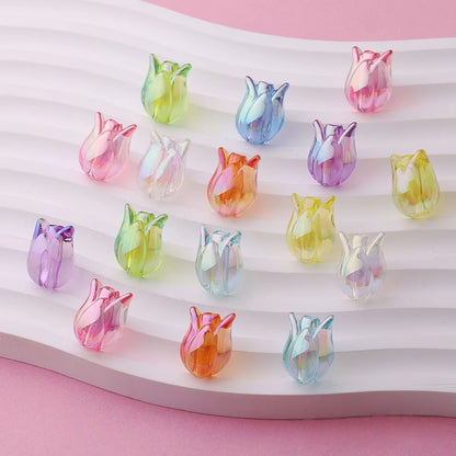 AB83 Tulip transparent luminous Acrylic bead ( 1 pc )