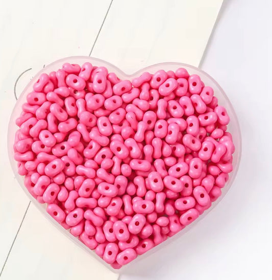 BBB 325 (c) Bright Pink Peanut Shiny Bead ( 1 pc ) UV Plated Acrylic ( 4*6 mm )