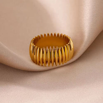 RSJ05G Unique Geometry Ring - 18k Gold PVD plated 316 stainless steel - Anti tarnish